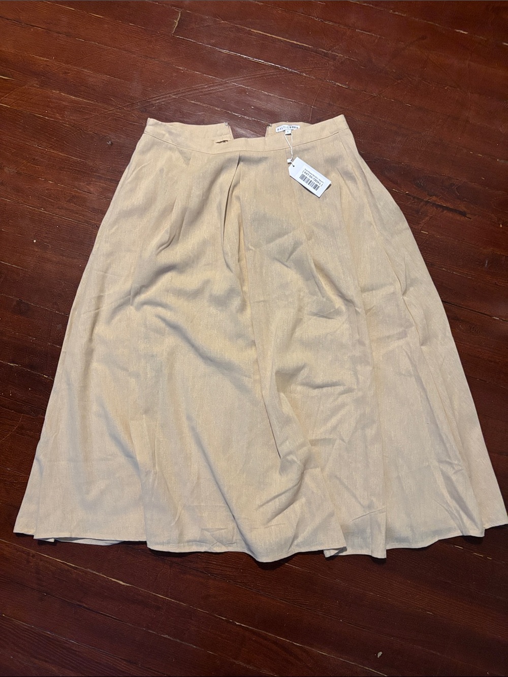Baltic Born Natrual Linen Pleated Midi Skirt